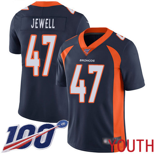 Youth Denver Broncos #47 Josey Jewell Navy Blue Alternate Vapor Untouchable Limited Player 100th Season Football NFL Jersey